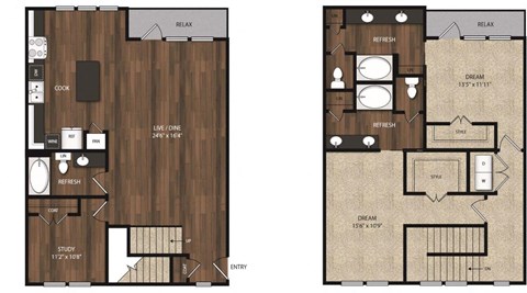 Main Street Flats Apartments Phase II 3x3 Floor Plan